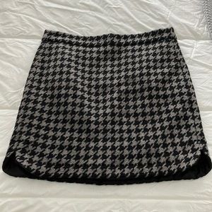 JCREW Houndstooth Gray and Black Wool Skirt